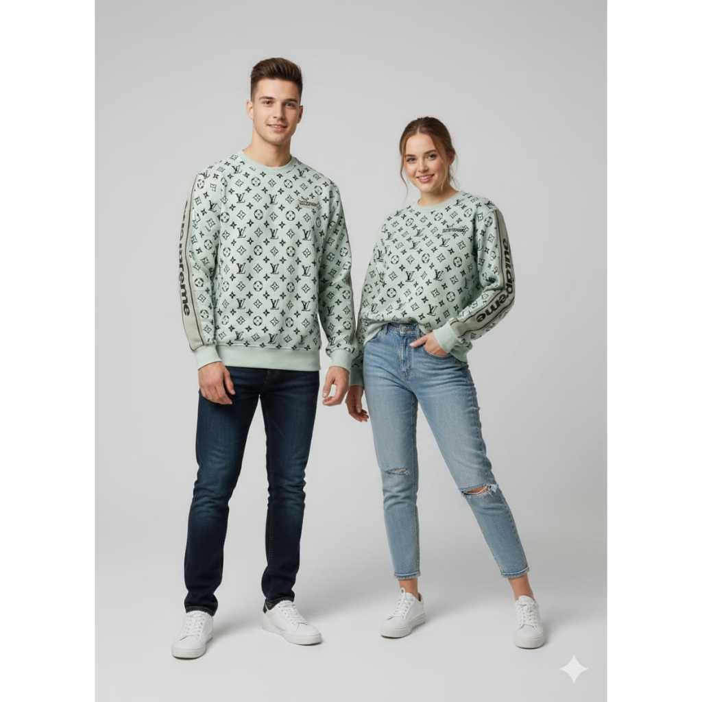 Bestie_18 - Jaket Crewneck Pria Wanita Fashion Premium LV SUPREM3
