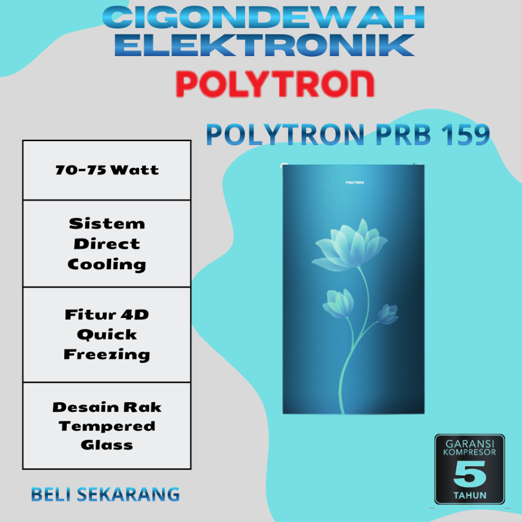 KULKAS POLYTRON 1PINTU PRB 159 B/R