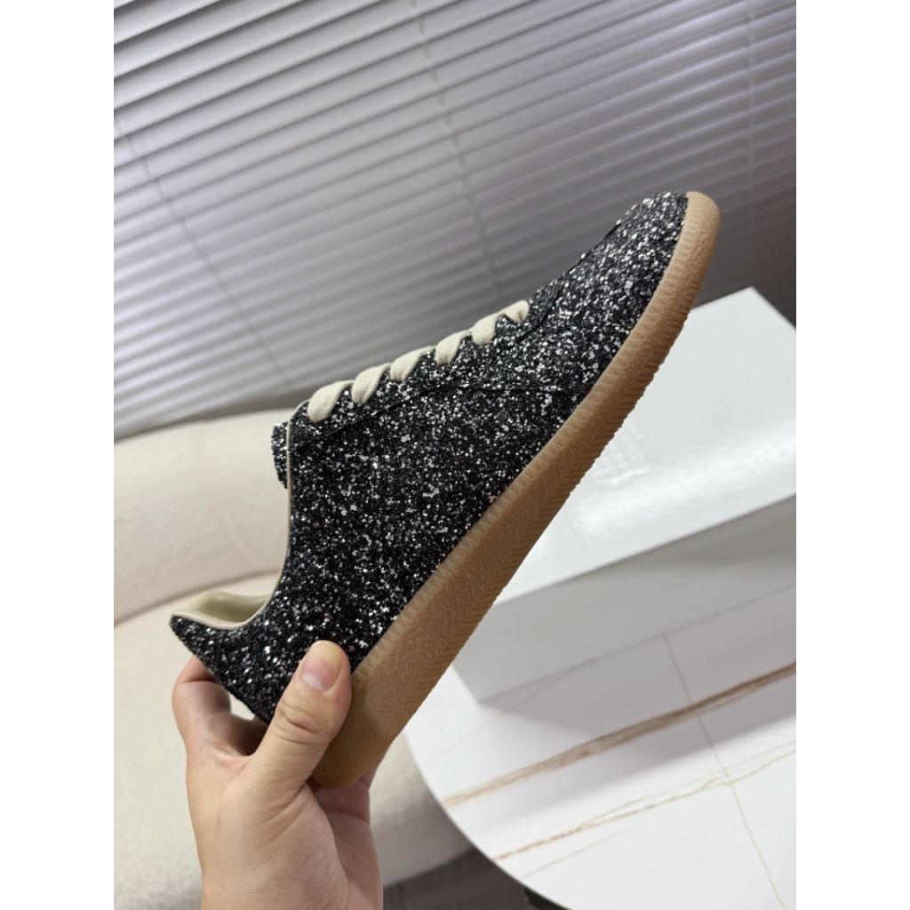 Maison Margiela MM GATS German Army Trainer Replica Black Glitter Authentic GK
