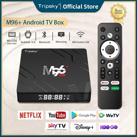 Tripsky Android Tv Box M96+ Android 13.0 Ram4G Rom32G 4K Tv Box Voice Smart Tv Box Stb Android