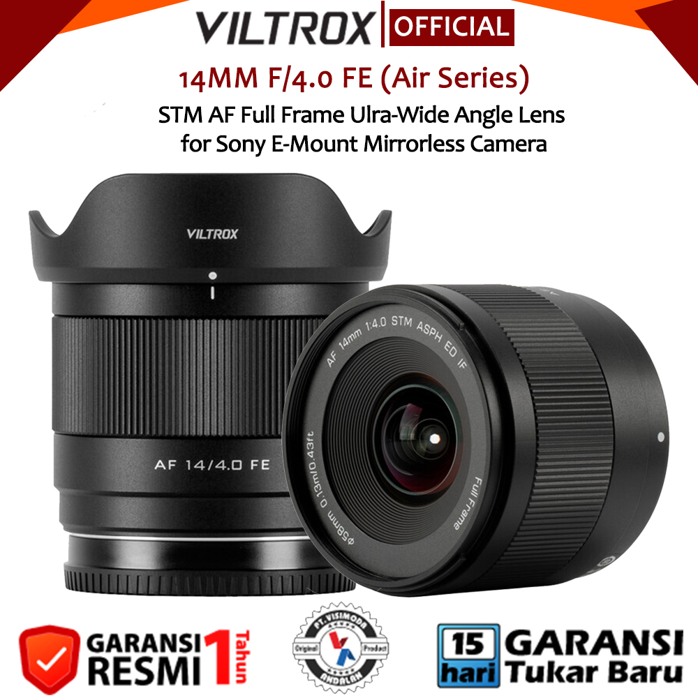 Viltrox Lensa 14mm F4.0 FE Air Series STM AF Full Frame Ultra-Wide Angle Lens Compatible for SONY E-