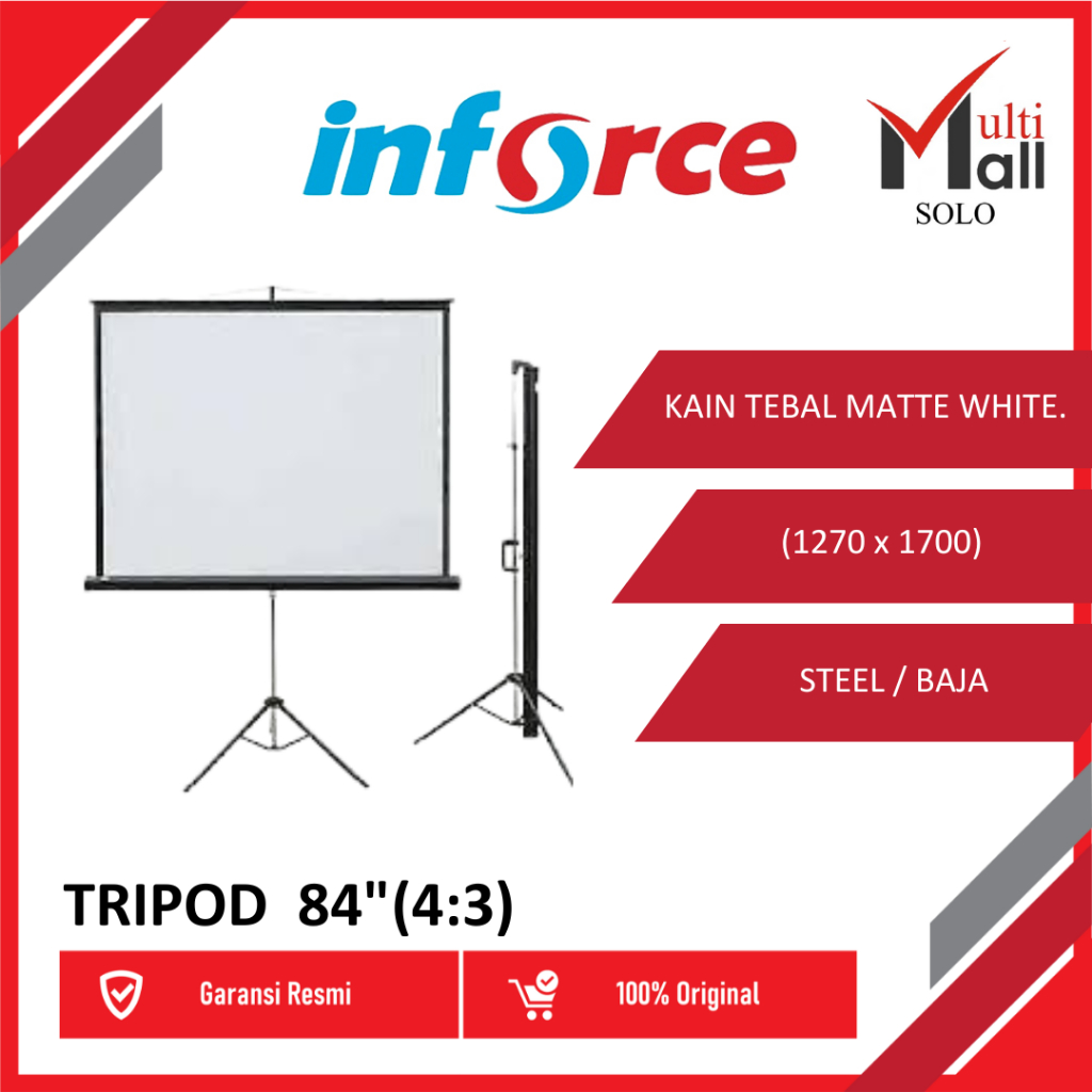 Inforce Tripod Screen Projector 84 4:3 / Layar Proyektor Inforce 84"