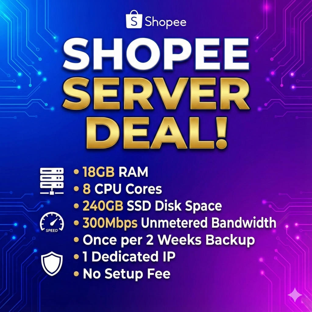 VPS RDP Premium Professiona 8 Core / 18GB RAM / 240GB SSD / Dedicated IP - Server Stabil & Aman Full