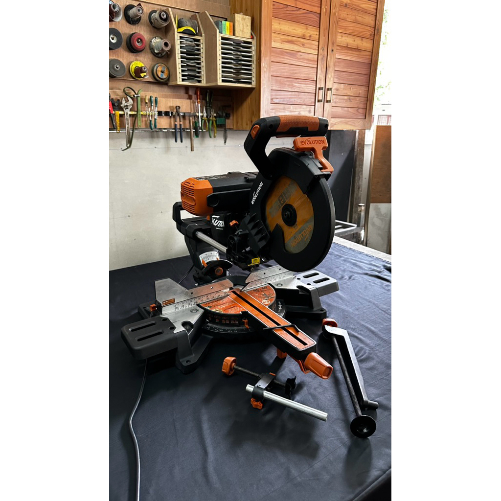 EVOLUTION Sliding Miter Saw Double Bevel R255SMS-DB PLUS Mesin Potong