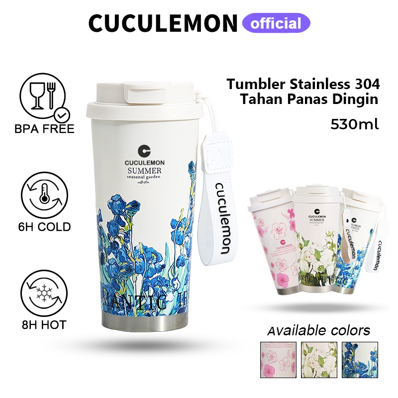 JL - CucuLemon Tumbler tahan panas dingin 24 jam Termos Stainless Steel Vacuum Kopi ol Minum 530ml