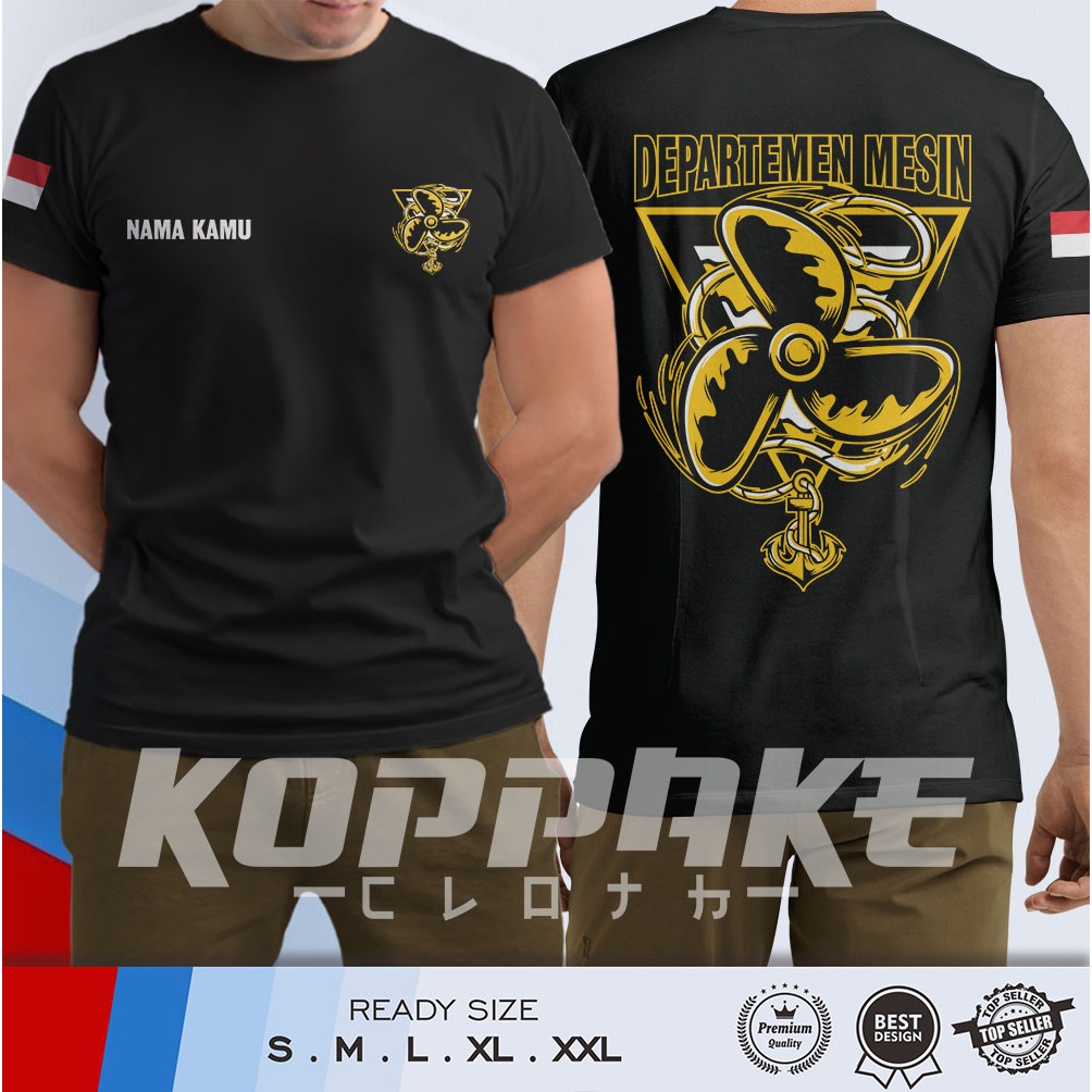 Kaos Departemen Mesin Baling Baling Kapal Jangkar Pelaut Gratis Nama Kamu Baju Distro