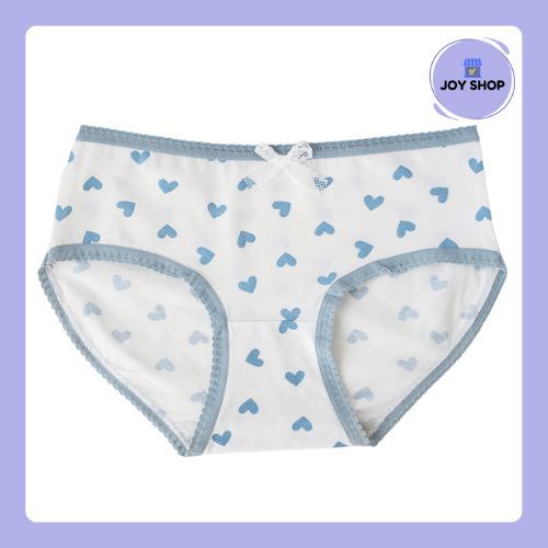 JOYSHOP Cd Imut Fashion Jepang Celana Dalam Wanita Katun Mid Waist Motif Biru CD1089