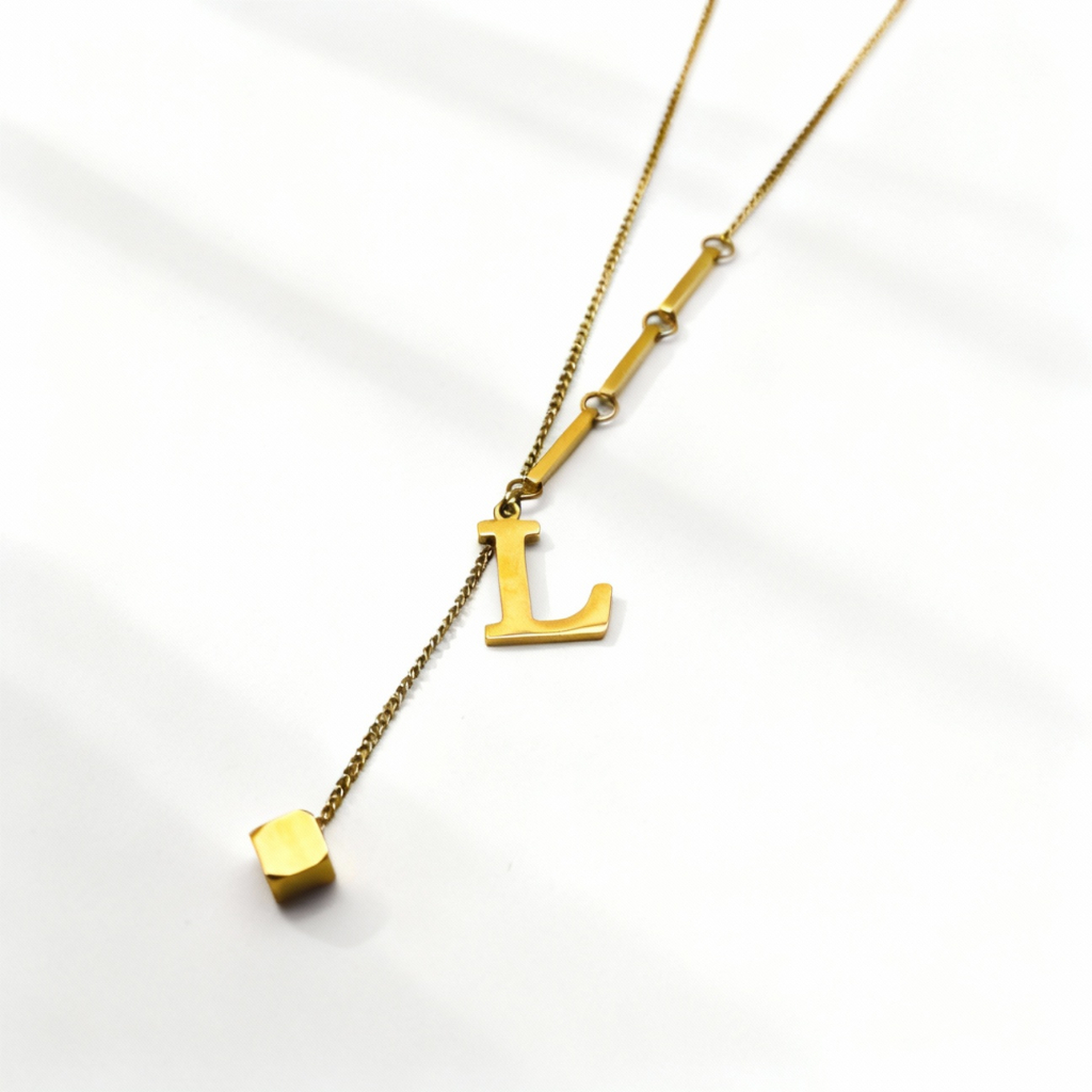 LOLOL JEWELRY • Kalung Huruf Inisial • Panjang Mnejuntai Elegant Mewah Bisa Dipakai Setiap Hari Tida