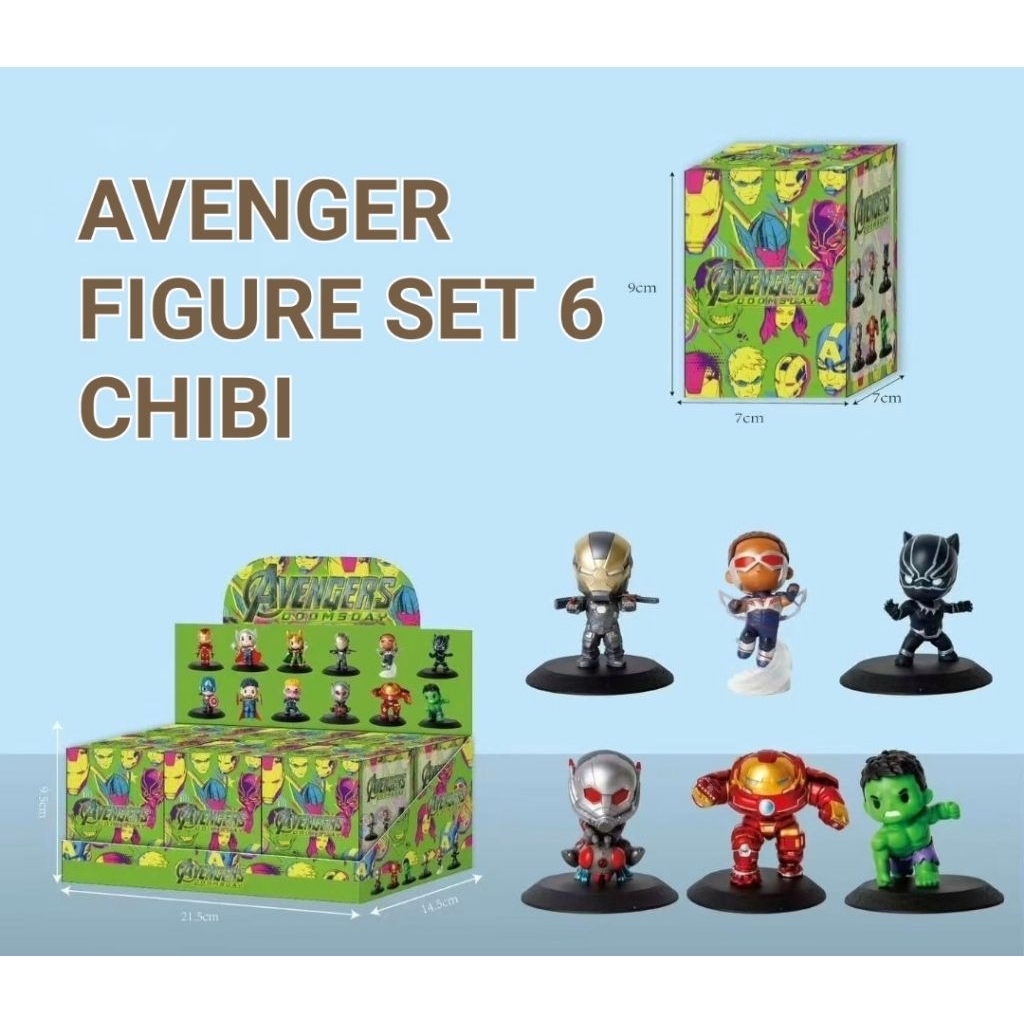Avenger chibi figure set 6 model blindbox