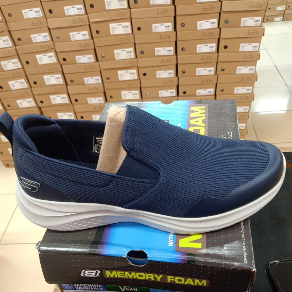 SKECHERS SPORT FLECTION SEPATU SLIP ON PRIA ORIGINAL_NAVY