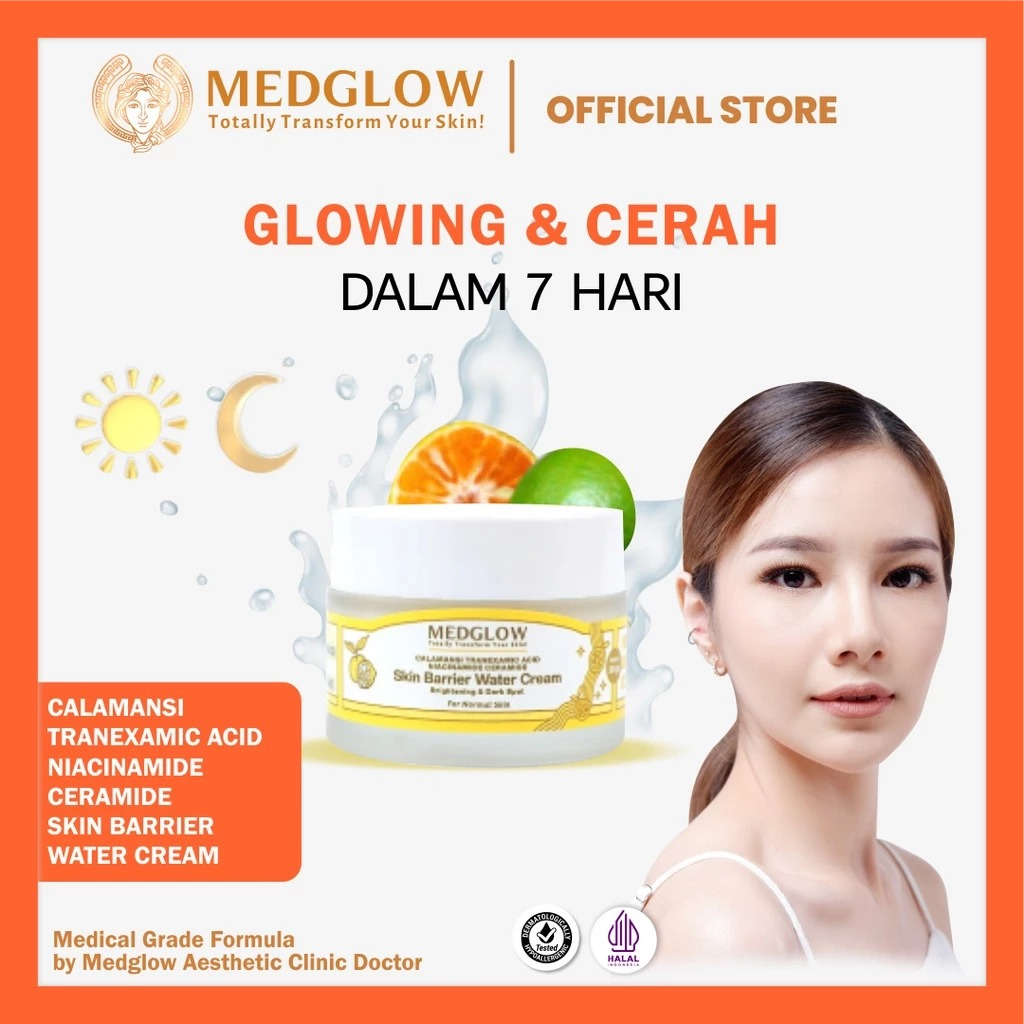 MEDGLOW CLINIC Calamansi Tranexamic Acid Niacinamide Ceramide Skin Barrier Water Cream untuk Whiteni