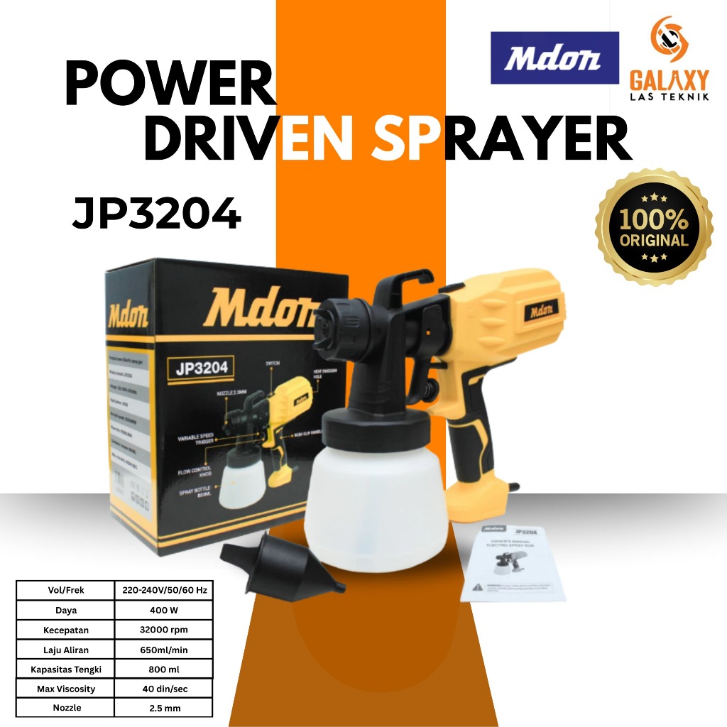 NOZZLE KUNINGAN EDON JP-3204 SPRAY GUN ELEKTRIK SEMPROTAN CAT LISTRIK EDON ED11-3204 / MDON JP3204 S