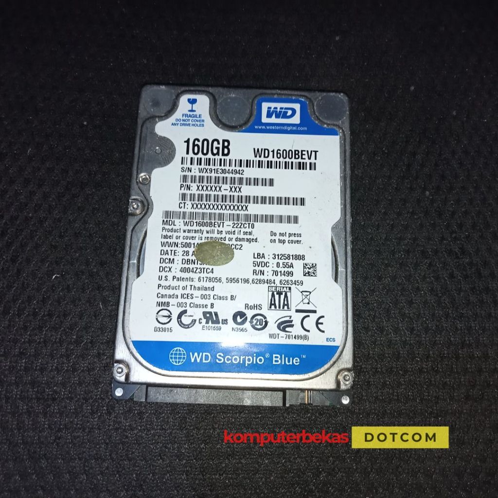 Harddisk Laptop | WD Blue 160GB