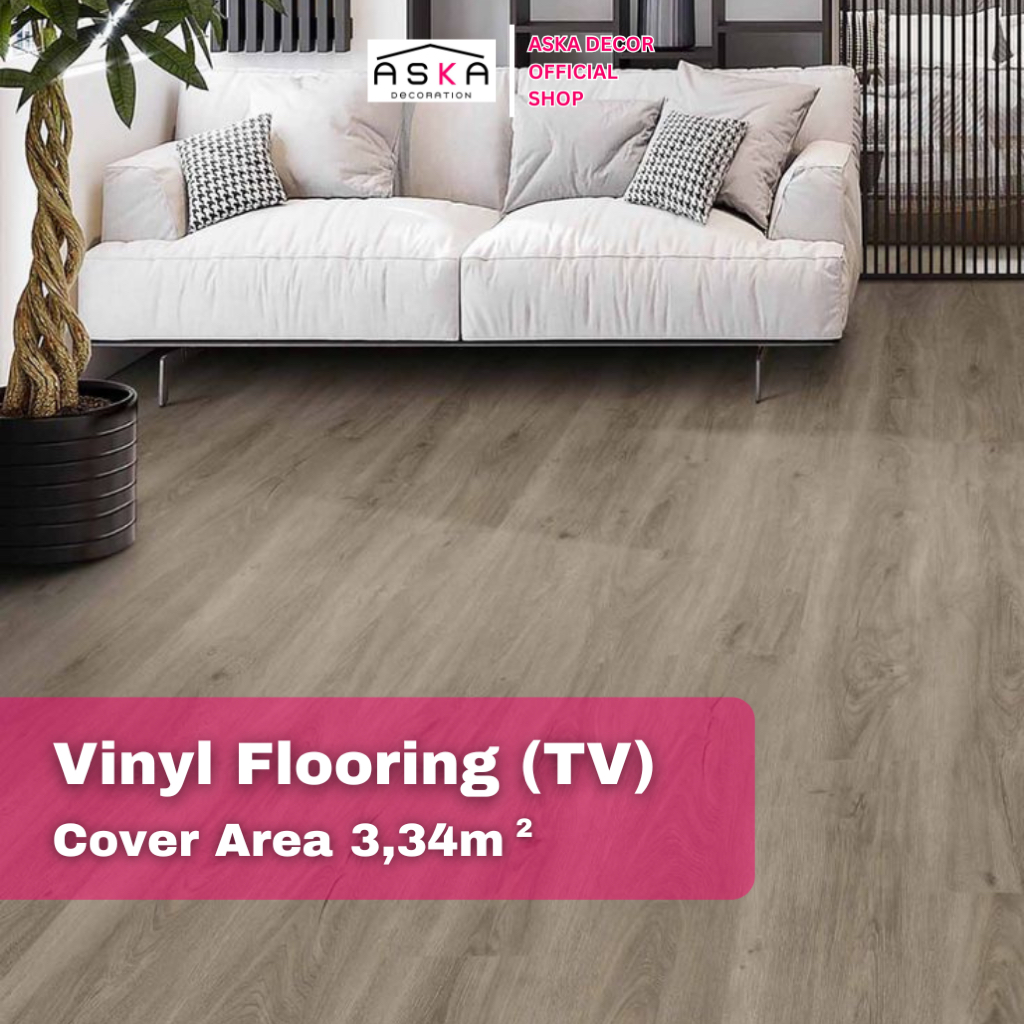 VINYL LANTAI MOTIF KAYU | DEKORASI LANTAI VINYL | PANJANG 91,4 x LEBAR 15,2 | KODE TV