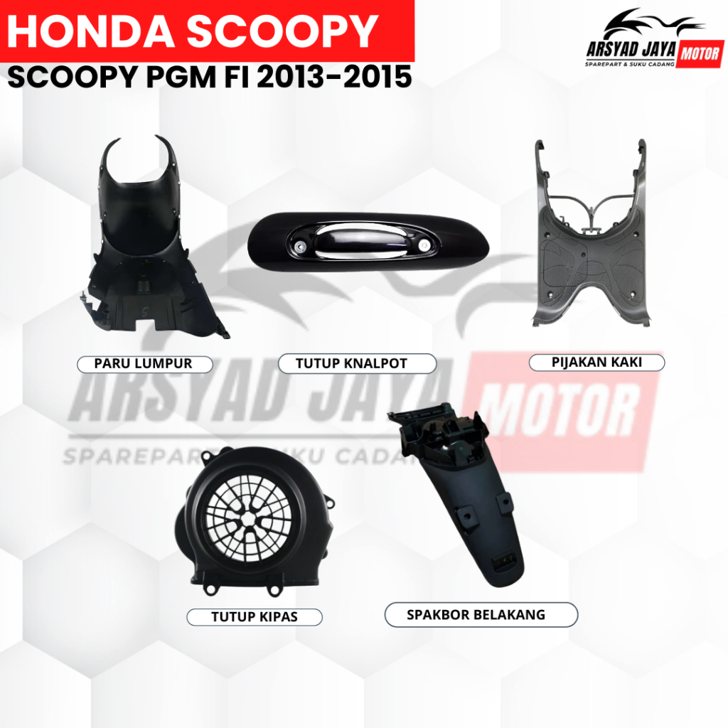 Body Kit Scoopy PGM Fi Original Win 100% / Body Kasar Scoopy PGM Fi 2013 2014 2015 Original