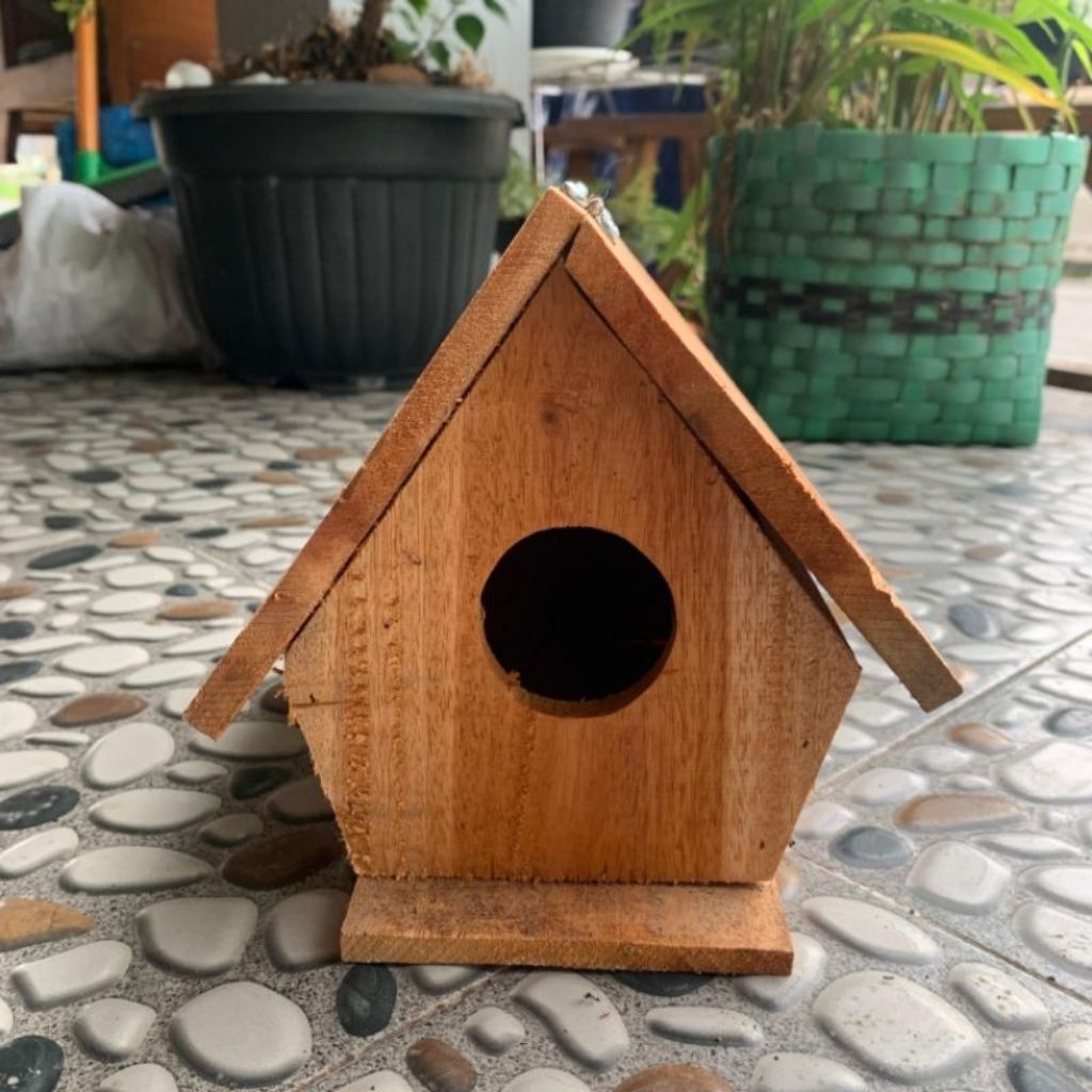 Glodok Rumah Kayu Pintu Atas Sarang Breeding Koloni Bertelur Kandang Burung Lovebird Kenari Parkit