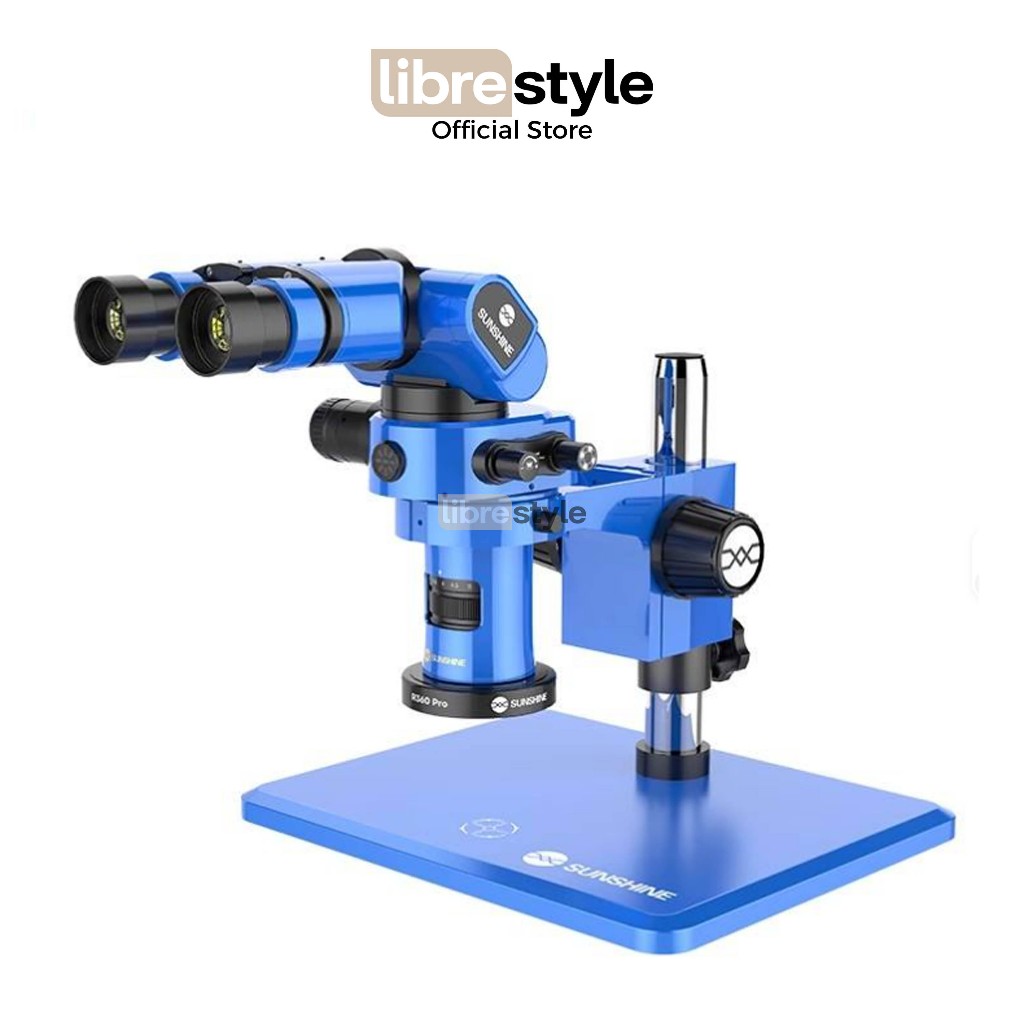 SUNSHINE R360 Pro Trinocular – Mikroskop Servis HP HD Warna Biru