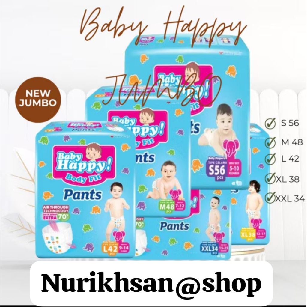 BABY HAPPY PANTS JUMBO XL 38 & BABY HAPPY PANTS JUMBO XXL 34
