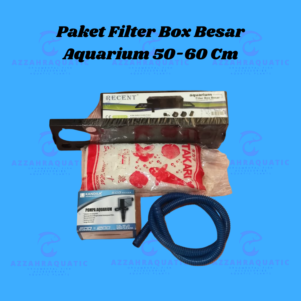 Paket Lengkap Box Besar Power Head Kapas Selang Spiral Untuk Aquarium 5060 Cm
