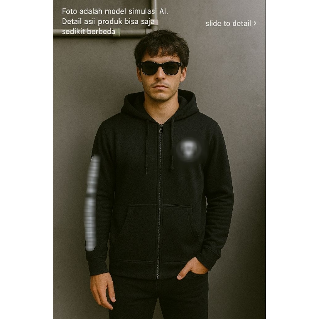 (Seperti baru) zip Hoodie NJPW 0R1 size M (P68 x L54)