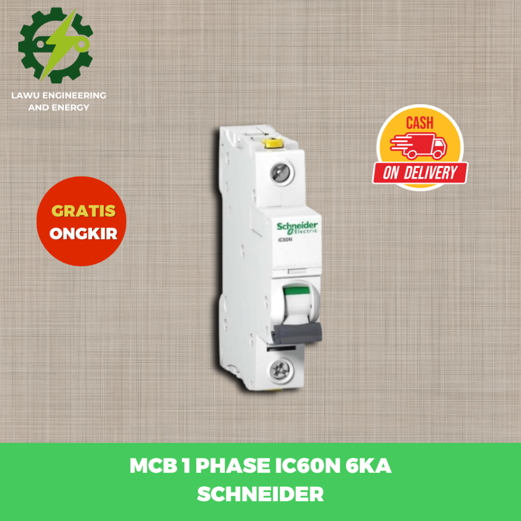 MCB 1P IC60N 1 PHASE 2A 4A 6A 10A 16A 20A 25A 32A 40A 50A 63A 1 POLE 6KA