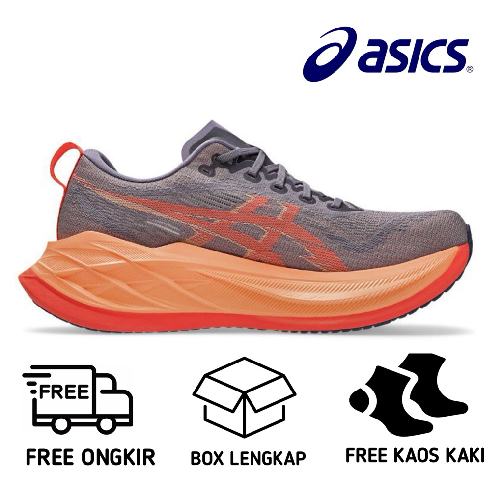 Sepatu Running ASICS Superblast 2 Greyish Purple Running Sepatu Olahraga Original