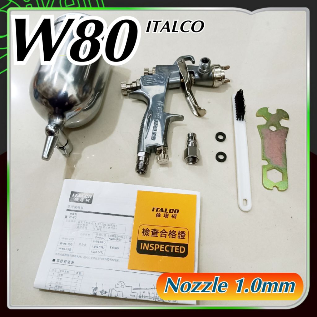 SAE Tools Spray Gun Italco W80 Nozzle 1.0mm High Quality Cup 400ml