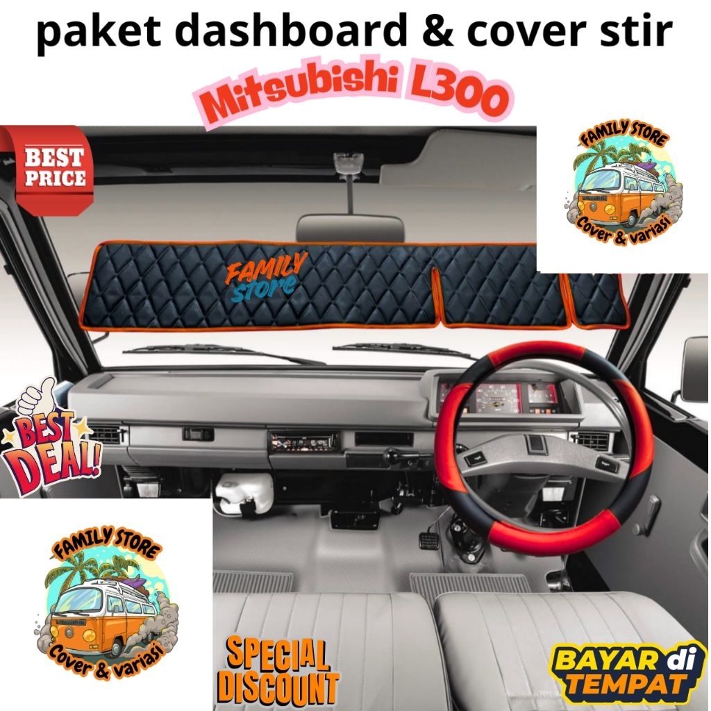 BISA COD Alas dashboard Mitsubishi L300 Paket lengkap dengan Cover stir variasi sabit cover dashboar
