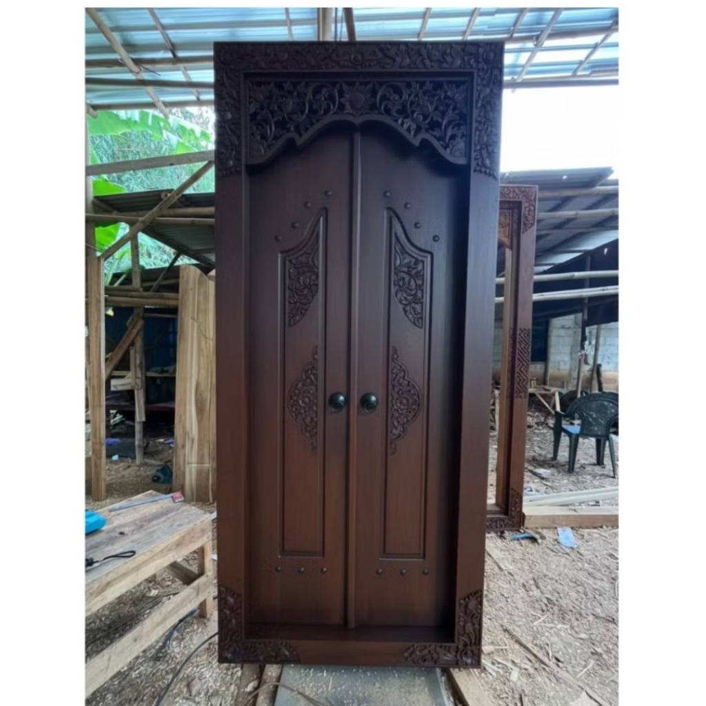 Pintu angkul kayu jati pintu ukir
