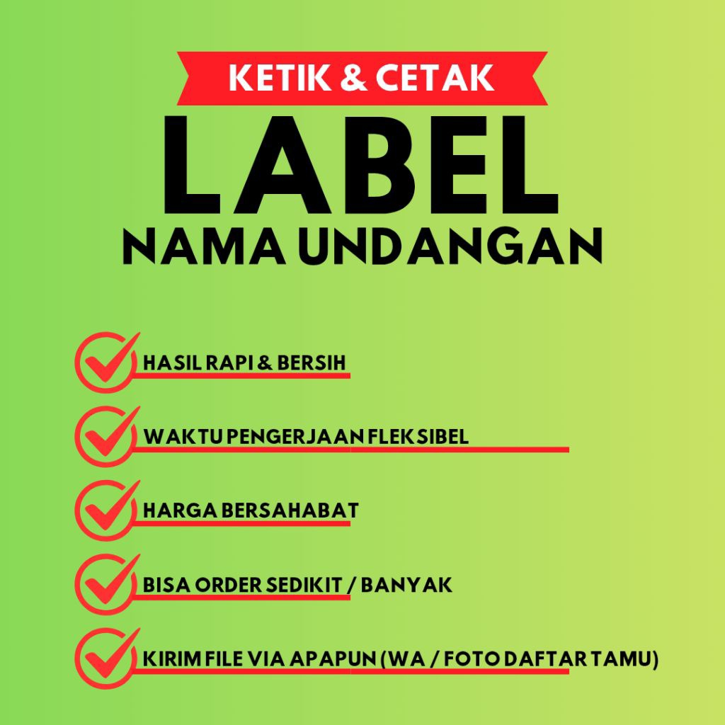 Jasa Ketik & Cetak Label Undangan