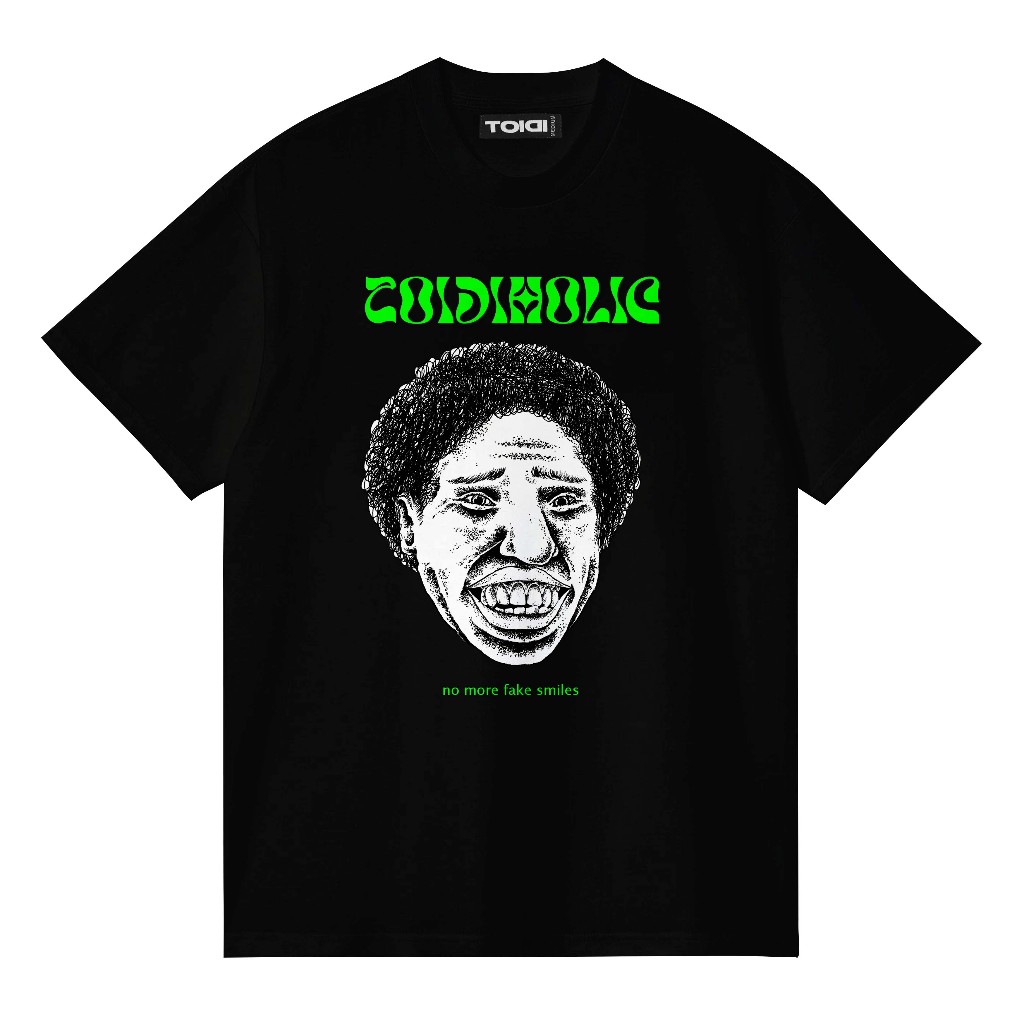 TOIDIHOLIC-FAKE SMILE-TSHIRT BLACK
