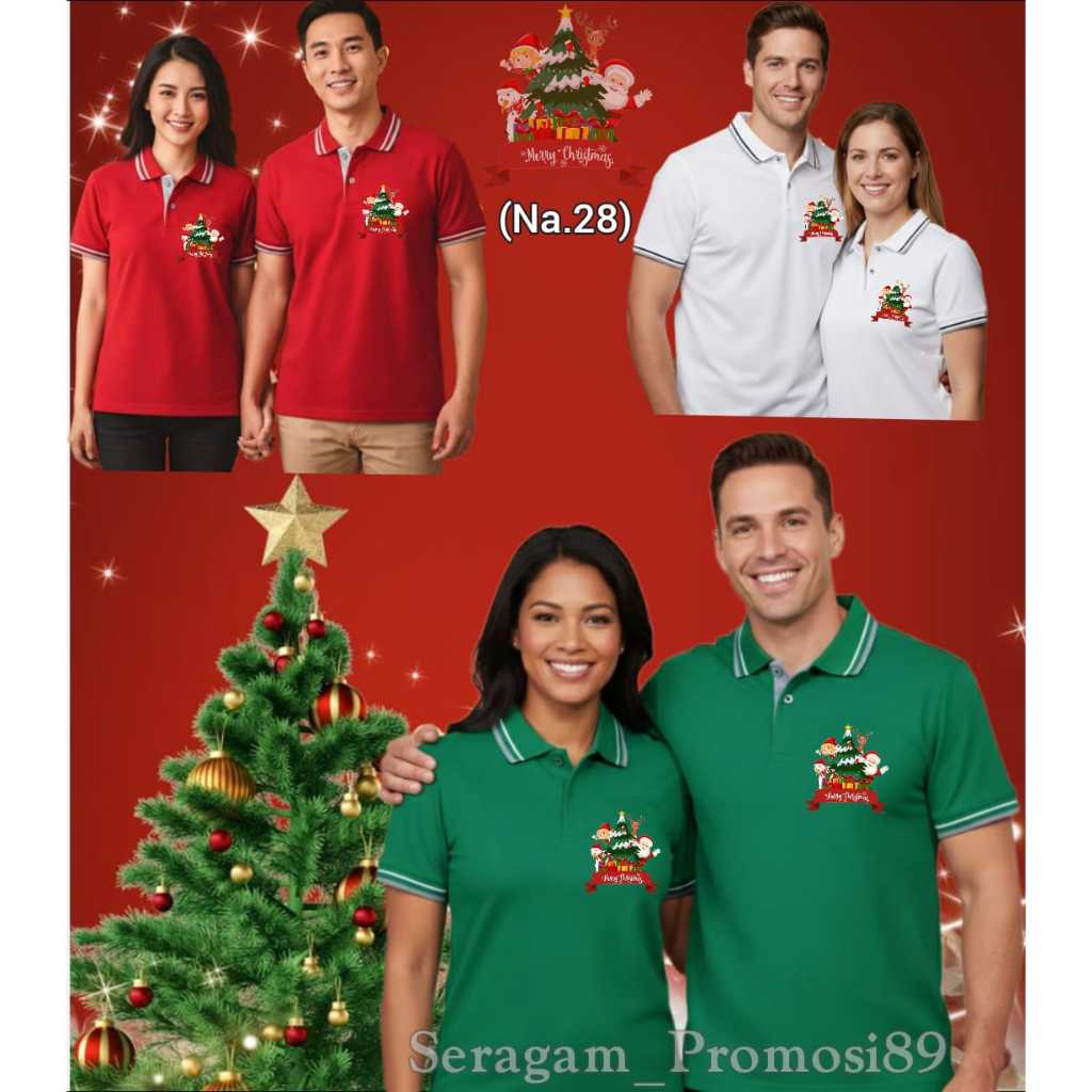 COD ATASAN KAOS KERAH POLO NATALAN MERRY CHRISTMAS FAMILY COUPLEAN MURAH / BAJU NATALAN  FAMILY MATC