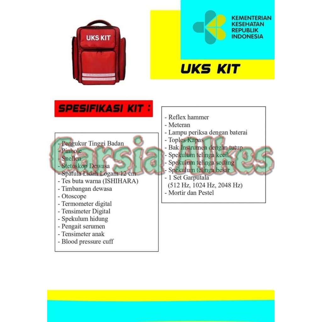 Uks Kit Set/ Alat Perlengkapan UKS Kit Sekolah Lengkap