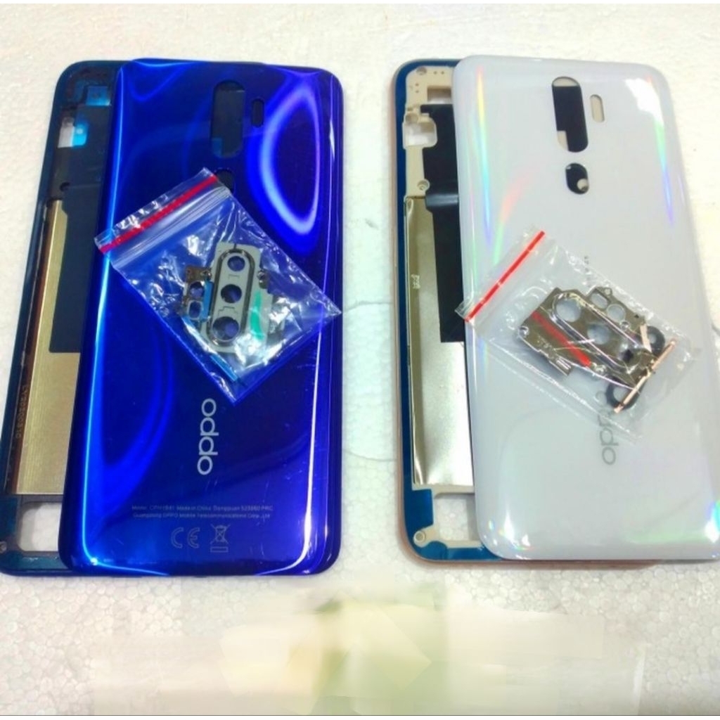 Casing Housing Kesing Hp Oppo A5 A9 2020 Fullset Backdoor + Tulang Bezel Tombol On Off Volume
