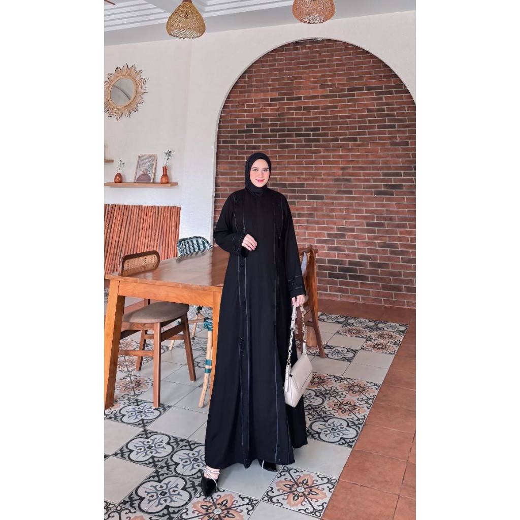 LIDLA ABAYA BAHAN JETBLACK PREMIUM SIZE M- XXL PB 140 BUSUI FRENDLY DAN WUDHU FRENDLY