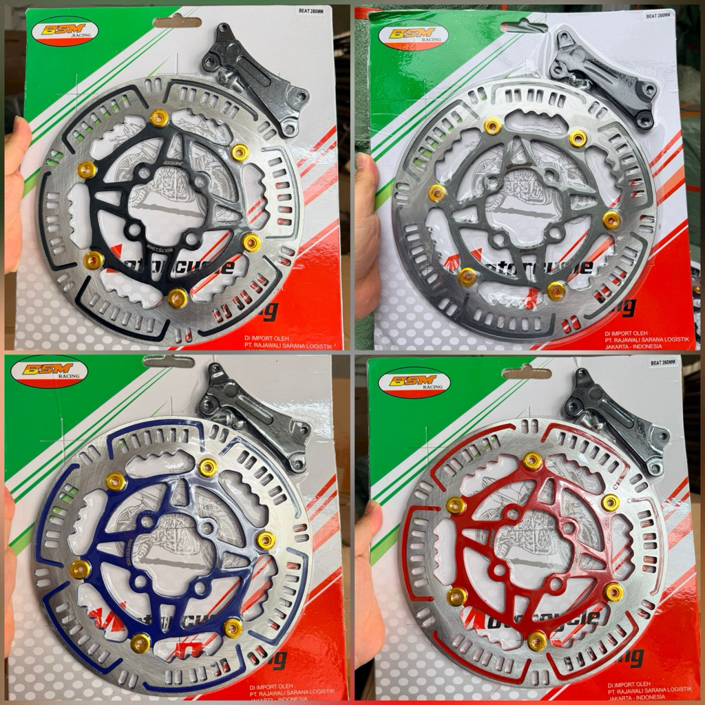 (BISA COD)Piringan Disc Cakram Depan Standar Variasi Besar 260 Mm Plus Breket Pnp Beat Vario Scoopy 