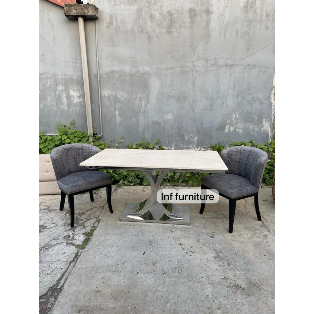 meja makan marmer asli meja makan stainless top marmer asli