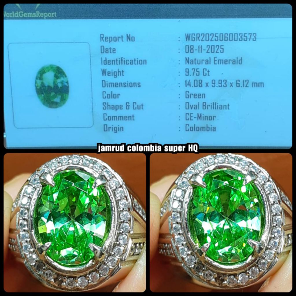 natural permata super jamrud colombia + memo lab