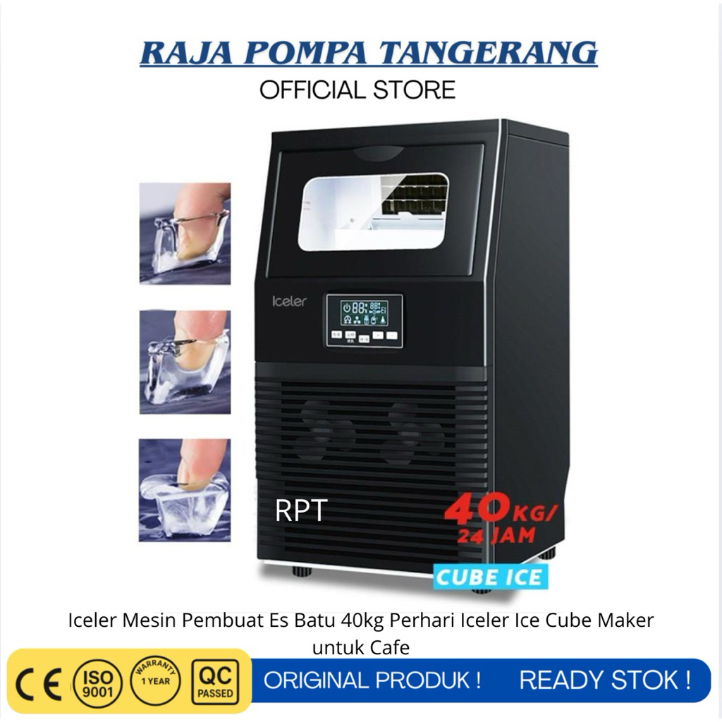 Iceler Mesin Pembuat Es Batu 40kg Perhari Iceler Ice Cube Maker untuk Cafe