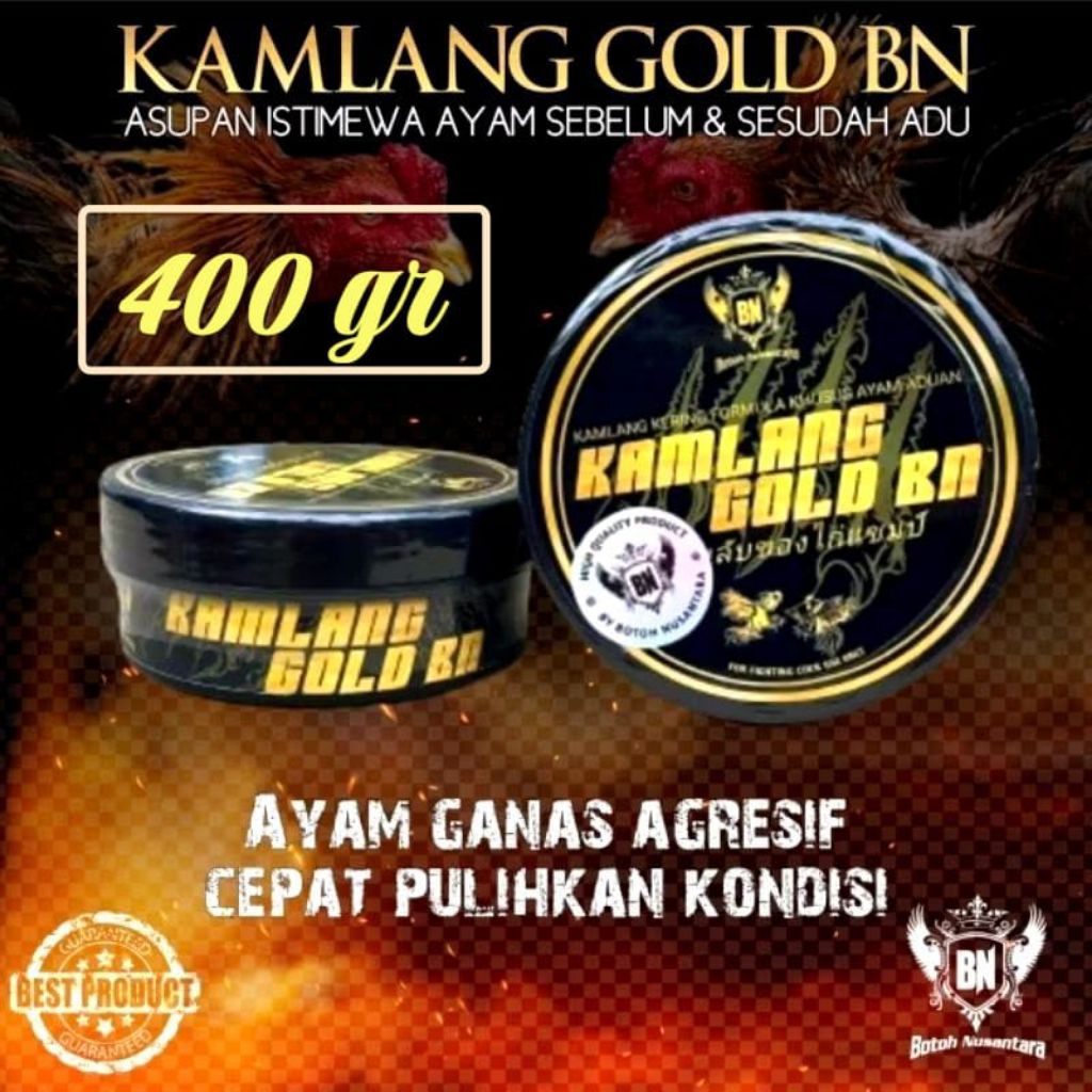 KAMLANG GOLD BN 400gr - kamlang gold bn jamu vitamin Suplemen ayam aduan obat luka