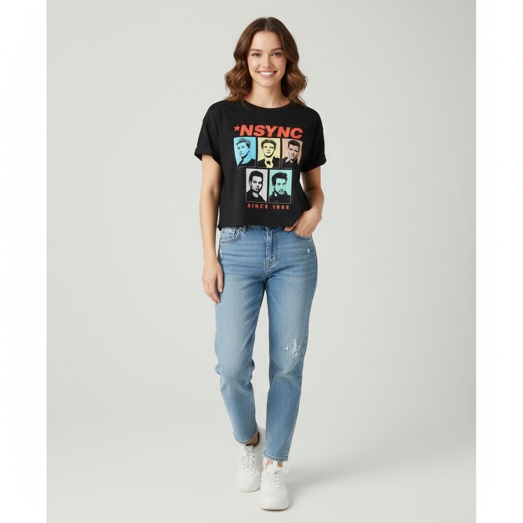kaos crop top NSYNC oversize dewasa / Crop top