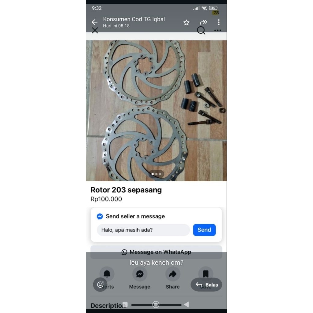 rotor sepeda cakram 203