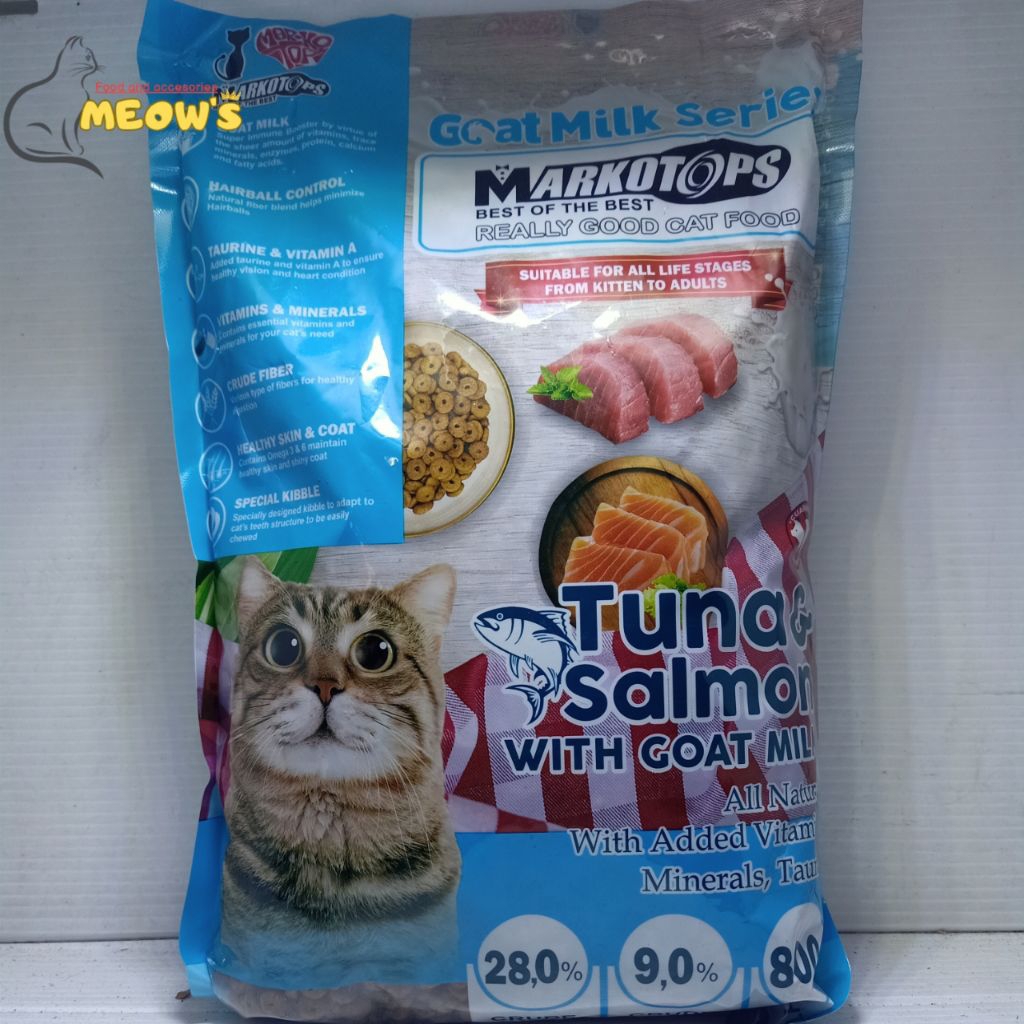 Markotops Tuna Salmon/Makanan Kucing Kering Rasa Ikan Tuna 800 gram