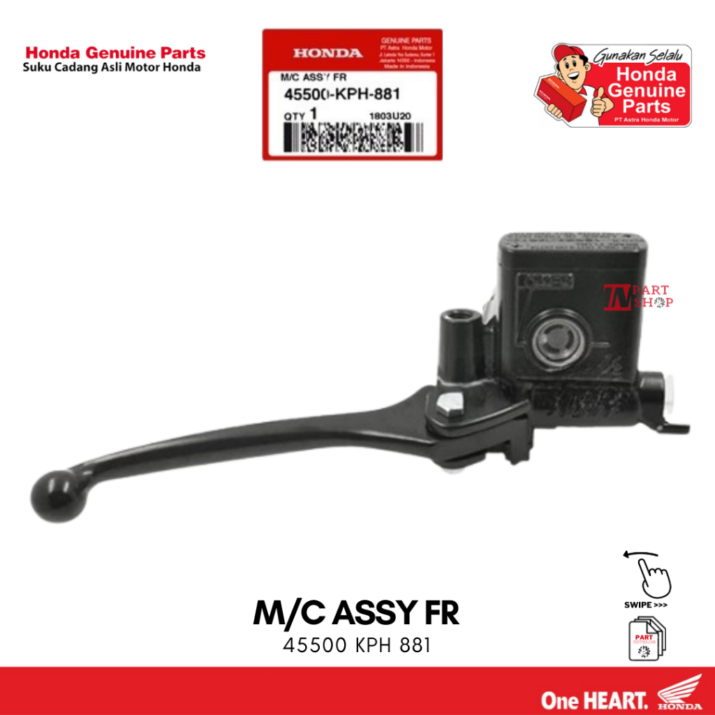 Master Rem Depan (Master Cylinder Assy Front) - Supra X 125 Karbu & Fi / 45500-KPH-881