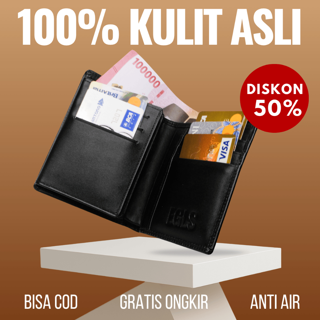 Win Leather - FREE GRAFIR Noire Wallet Dompet Kulit Asli Pria Model Trifold Kapasitas Besar Grain Le
