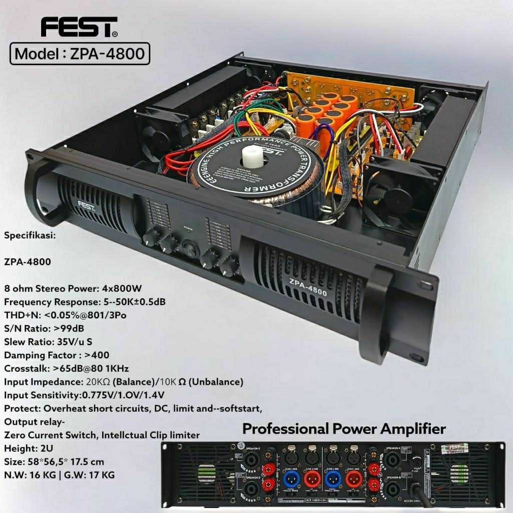 Power amplifier Fest ZPA 4800 original zpa4800 FEST ORIGINAL