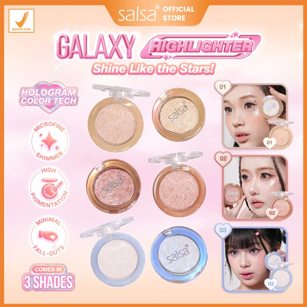 Salsa Galaxy Milkyway Highlighter Hologram HIGHLIGHTER SALSA HIGHLIGHTER MAKEUP PERONA PIPI