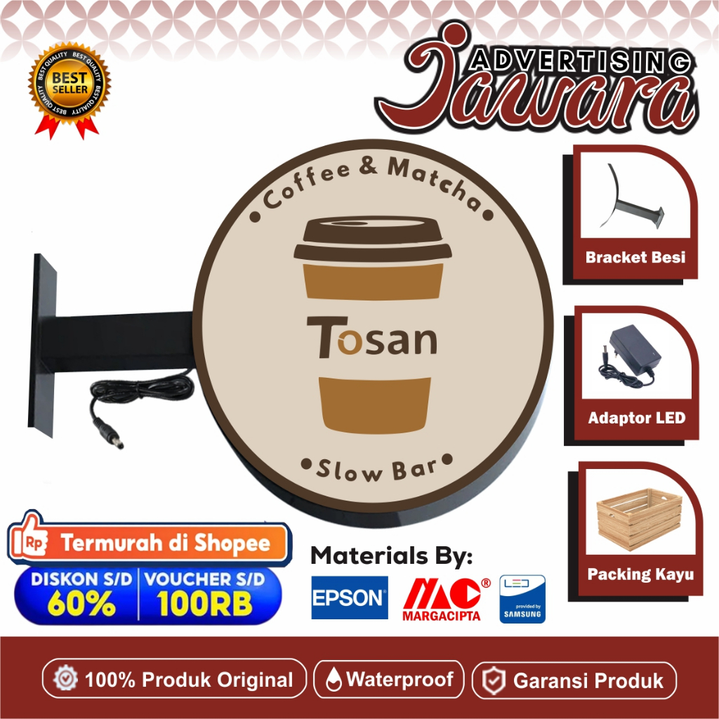 Neon Box Coffe Premium Akrilik 2 Sisi