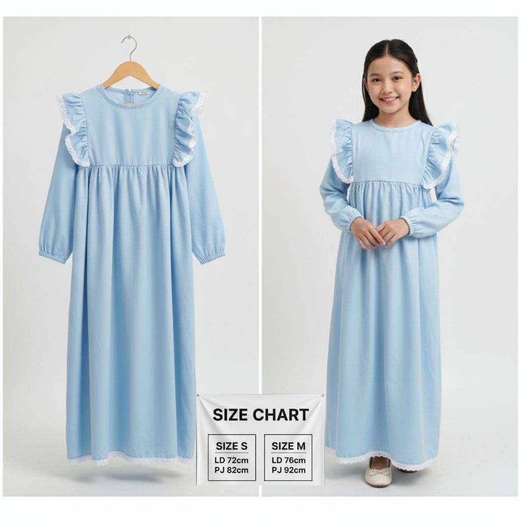 gamis anaya by mamafia bahan katun toyobo gamis polos anak size adik kakak