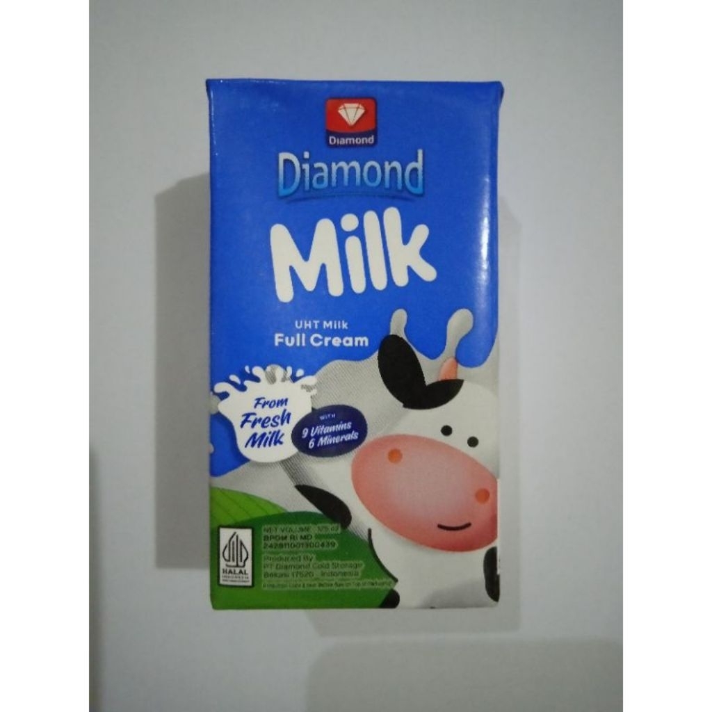Susu UHT Diamond Milk Full cream 125ml kemasan kecil 1pcs